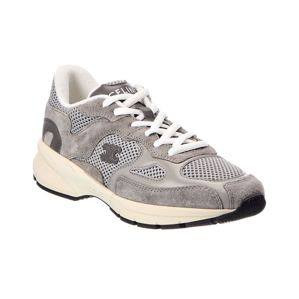 Celine Runner Leather & Mesh Sneaker, Grey